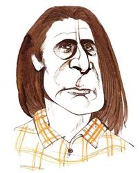 Alfred Schnittke, russisk komponist (1934-98); karikatur